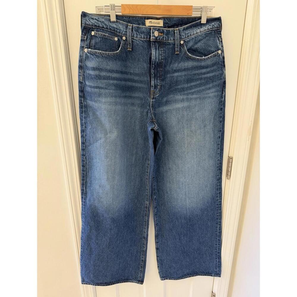 Madewell‎ Super Wide Leg Jeans Womens Size 31 Baggy Desota Medium Wash Boho NWT